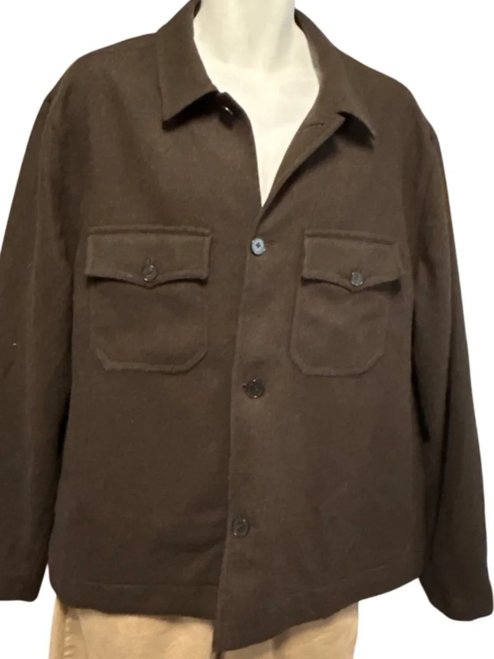 Madewell Mens Patch-Pocket Shirt-Jacket~Size XL~Chocolate Wool Blend NWT L4 14
